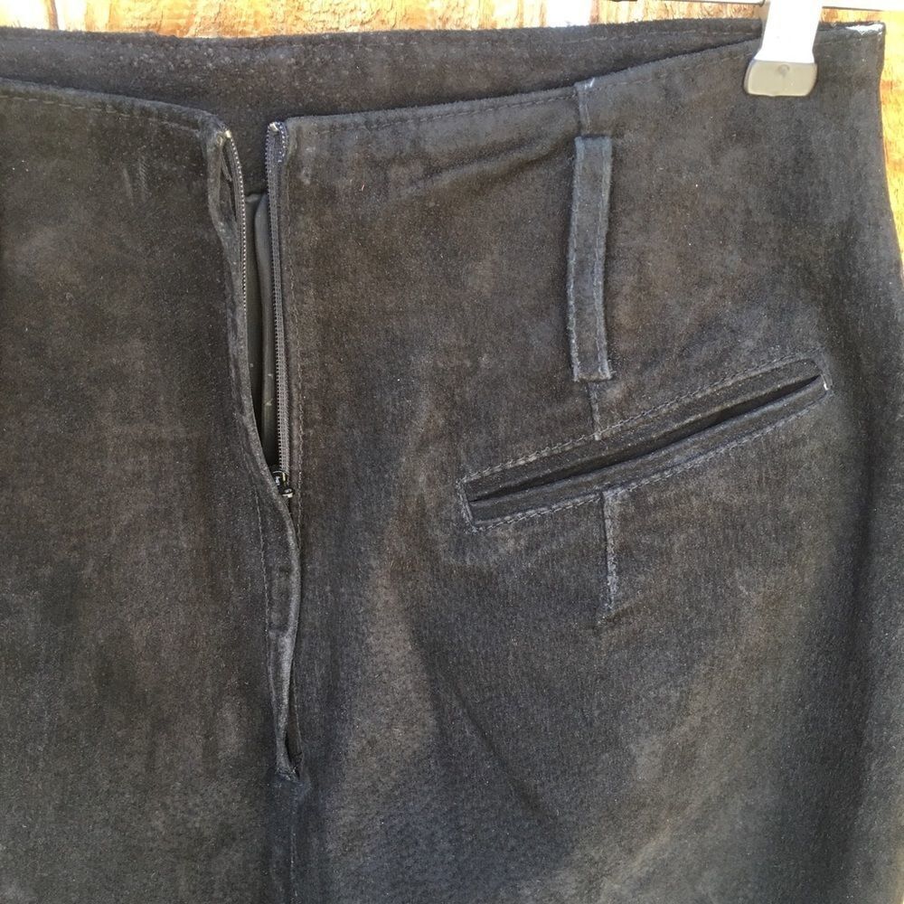 Express Black Genuine Leather Midi Skirt 9/10 - Picture 4 of 6